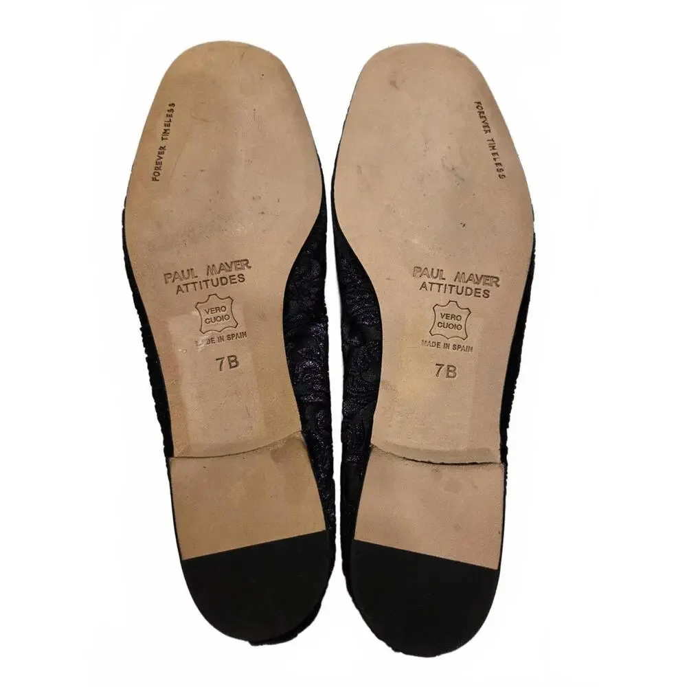 Paul Mayer Luxe Ballet Flat -‎ Velvet Purple Paisley - Size 7 NIB (New)